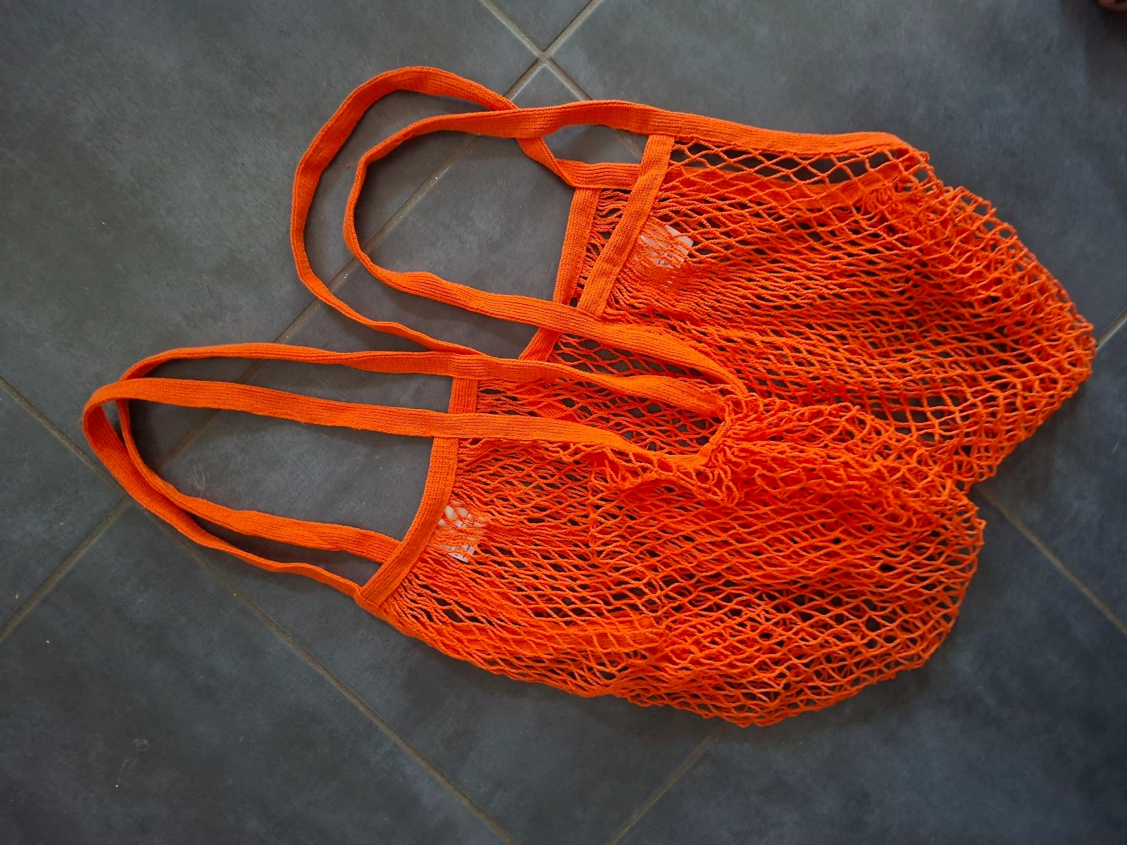 2 sacs filet neuf orange extensible
